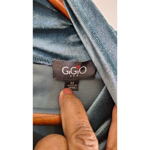 GiGiO USA Velvet Oversized Mock Neck Peplum Tunic Top Women's Sz M Boho Western - Picture 5 of 12